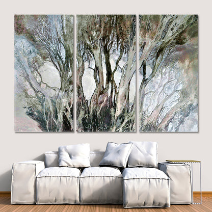 ENCHANTED FOREST Africa Deserts Aerial View Abstract Naturalism Abstract Art Print Artesty 3 panels 36" x 24" 