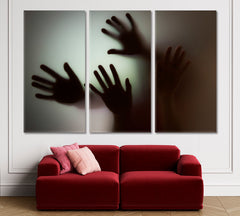 SHADOW OF LOVE Behind Glass Silhouette Blur Photo Photo Art Artesty 3 panels 36" x 24" 