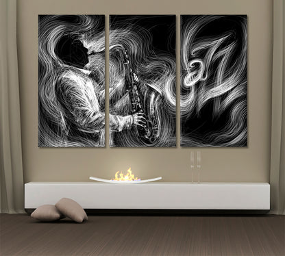 Jazz Saxophone Player Musician Music Wall Panels Artesty   