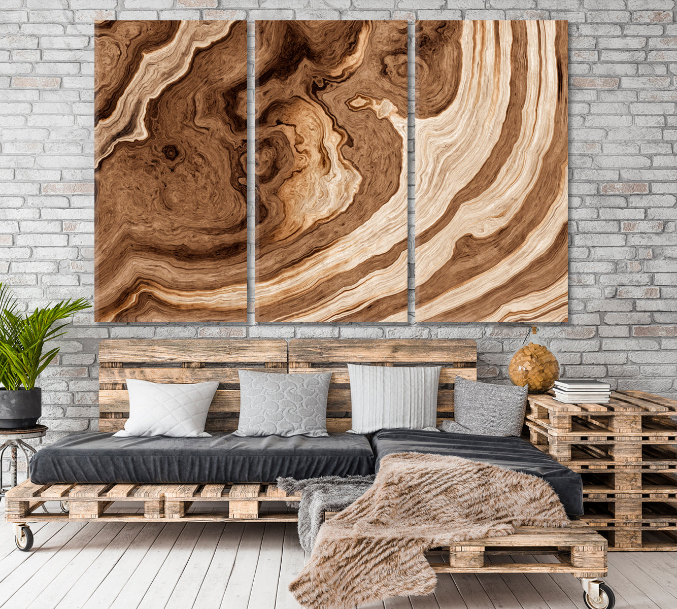 TREE Age Rings Brown Abstract Driftwood Abstract Art Print Artesty   