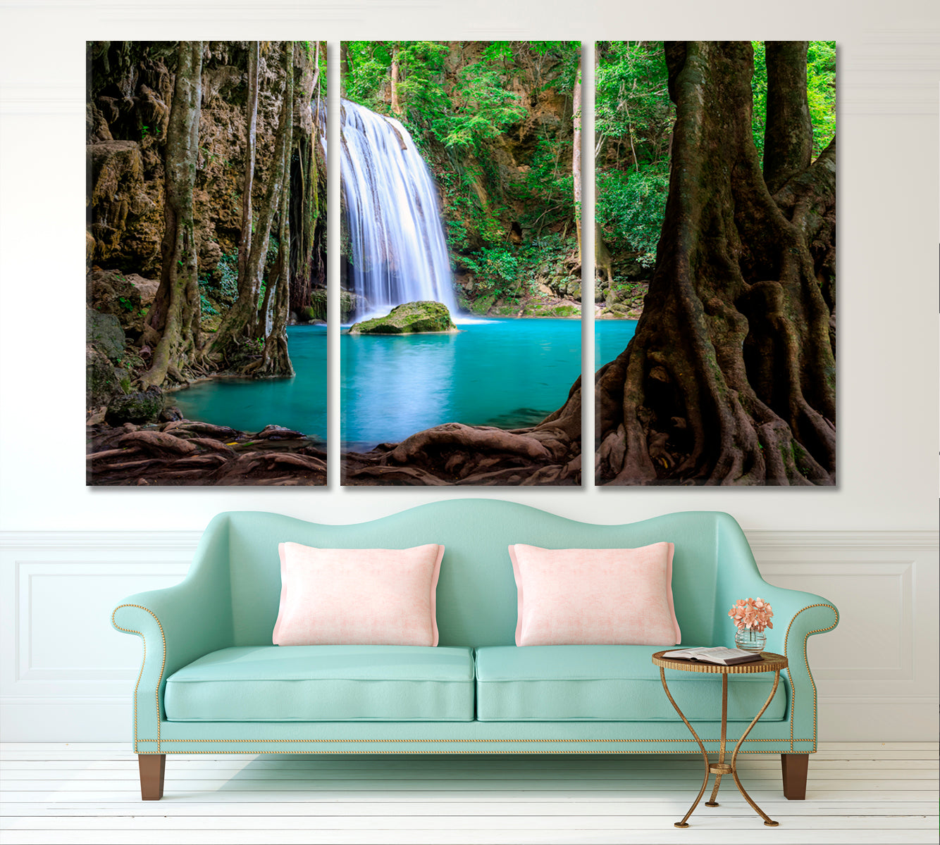 JUNGLE LIANA VINES Waterfall Cliff Erawan National Park Kanchanaburi Scenery Landscape Fine Art Print Artesty   