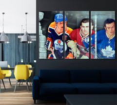 HOCKEY FANS NHL Street Art Canada MAN CAVE Decor Canvas Print Motivation Sport Poster Print Decor Artesty 3 panels 36" x 24" 