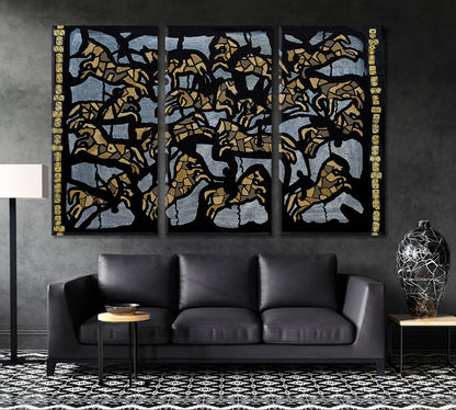 HORSES Abstract Contemporary Ornaments Masterpiece Boho Style Art Contemporary Art Artesty   