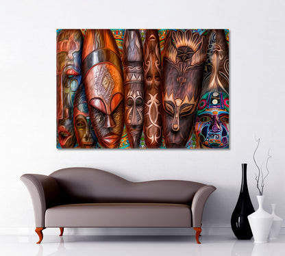 African Abstract Masks Abstract Art Print Artesty   