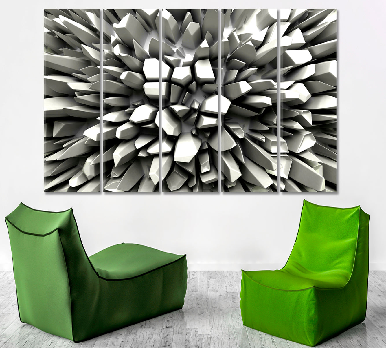 Abstract Three-dimension Crystallized Rays 3D Effect Shapes Poster Abstract Art Print Artesty   