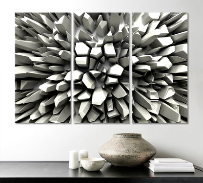 Abstract Three-dimension Crystallized Rays 3D Effect Shapes Poster Abstract Art Print Artesty   