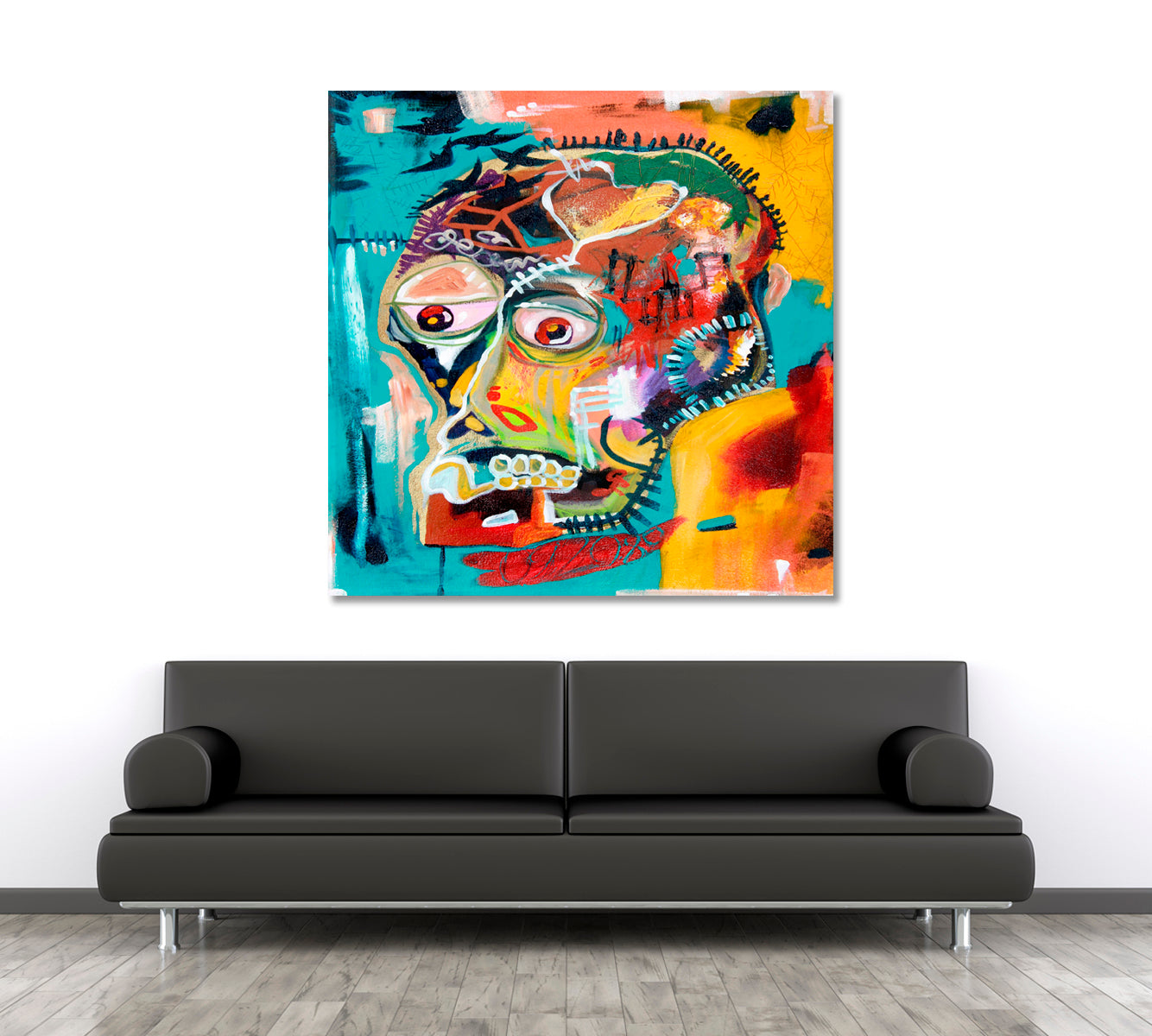 SKULL Jean Michel Basquiat Style Contemporary Art Artesty   