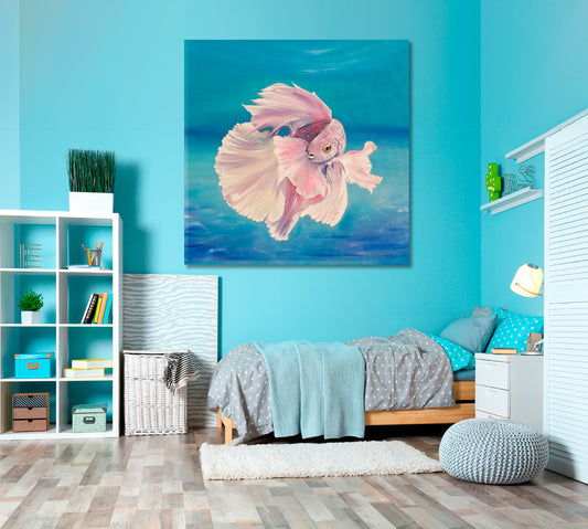 OCEAN Siamese Fighting Fish Underwater Nautical | Square Nautical, Sea Life Pattern Art Artesty   