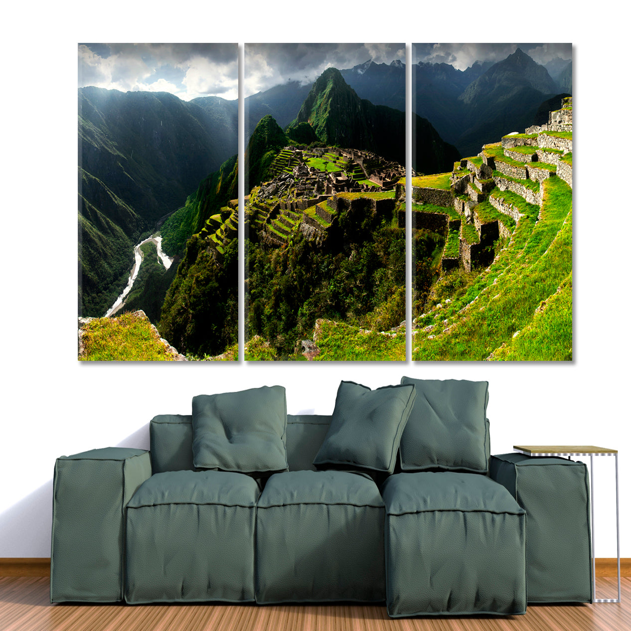 INCA Ancient City Famous Machu Picchu Peru Panorama Countries Canvas Print Artesty 3 panels 36" x 24" 