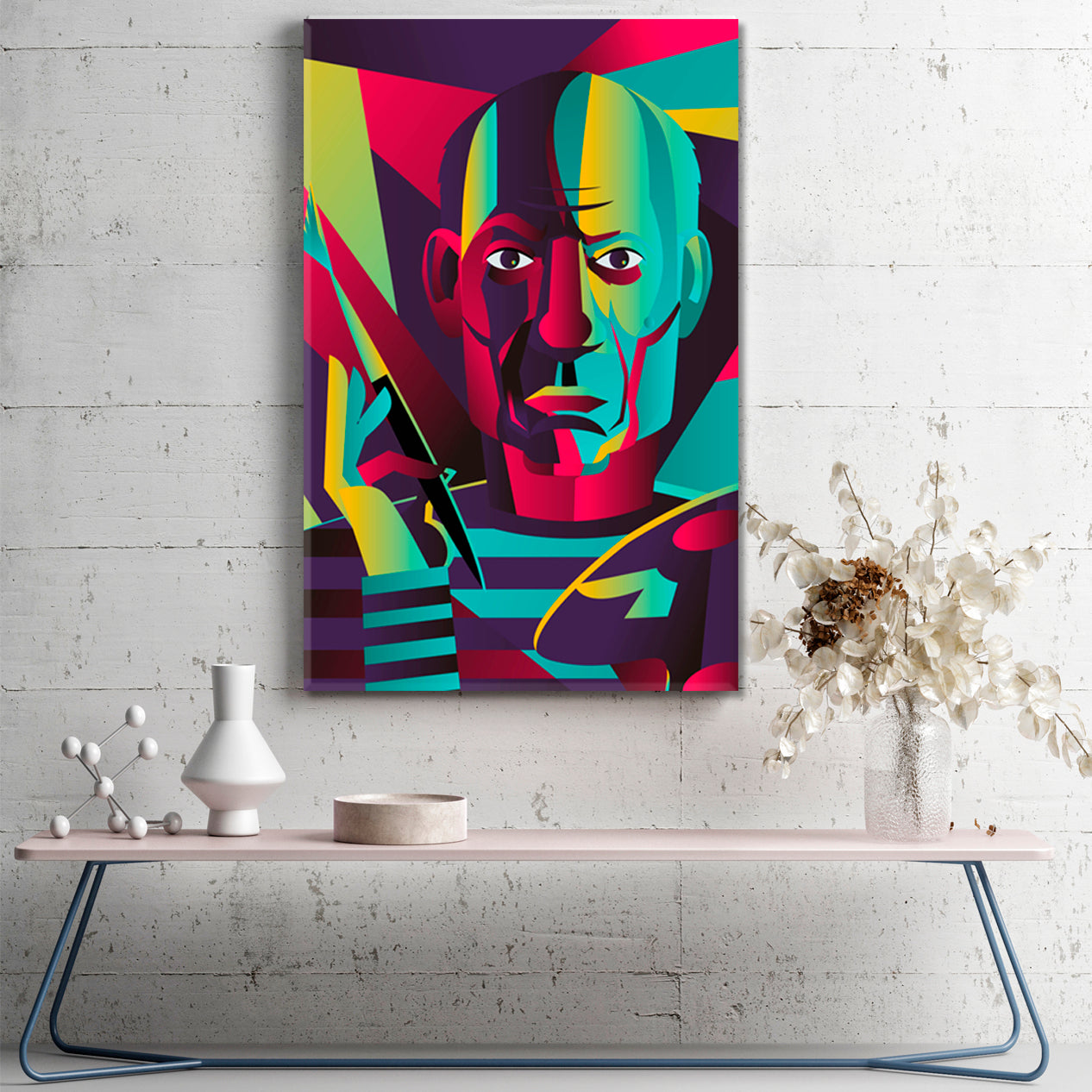 PABLO PICASSO Great Artist Portrait Abstract Colorful Expressionism Cubist Trendy Large Art Print Artesty   