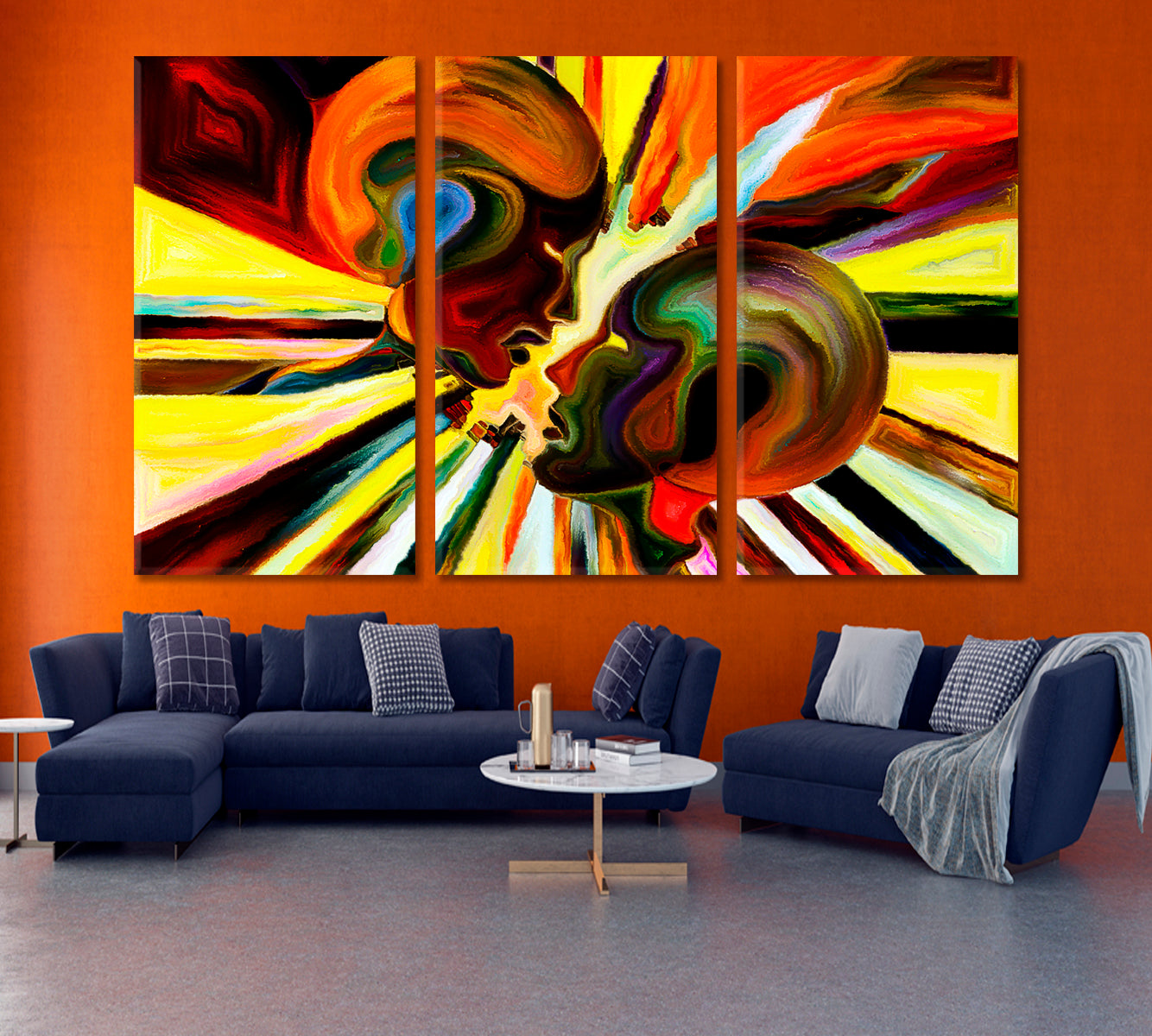 Thoughts Unity Abstract Art Print Artesty 3 panels 36" x 24" 