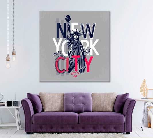 Statue of Liberty New York City Poster Cities Wall Art Artesty 1 Panel 12"x12" 