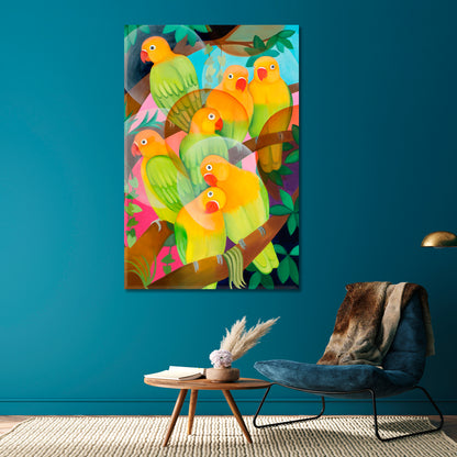 JUNGLE Colorful Landscape Exotic Tropical Fauna Abstract Vivid Fine Art Tropical, Exotic Art Print Artesty   