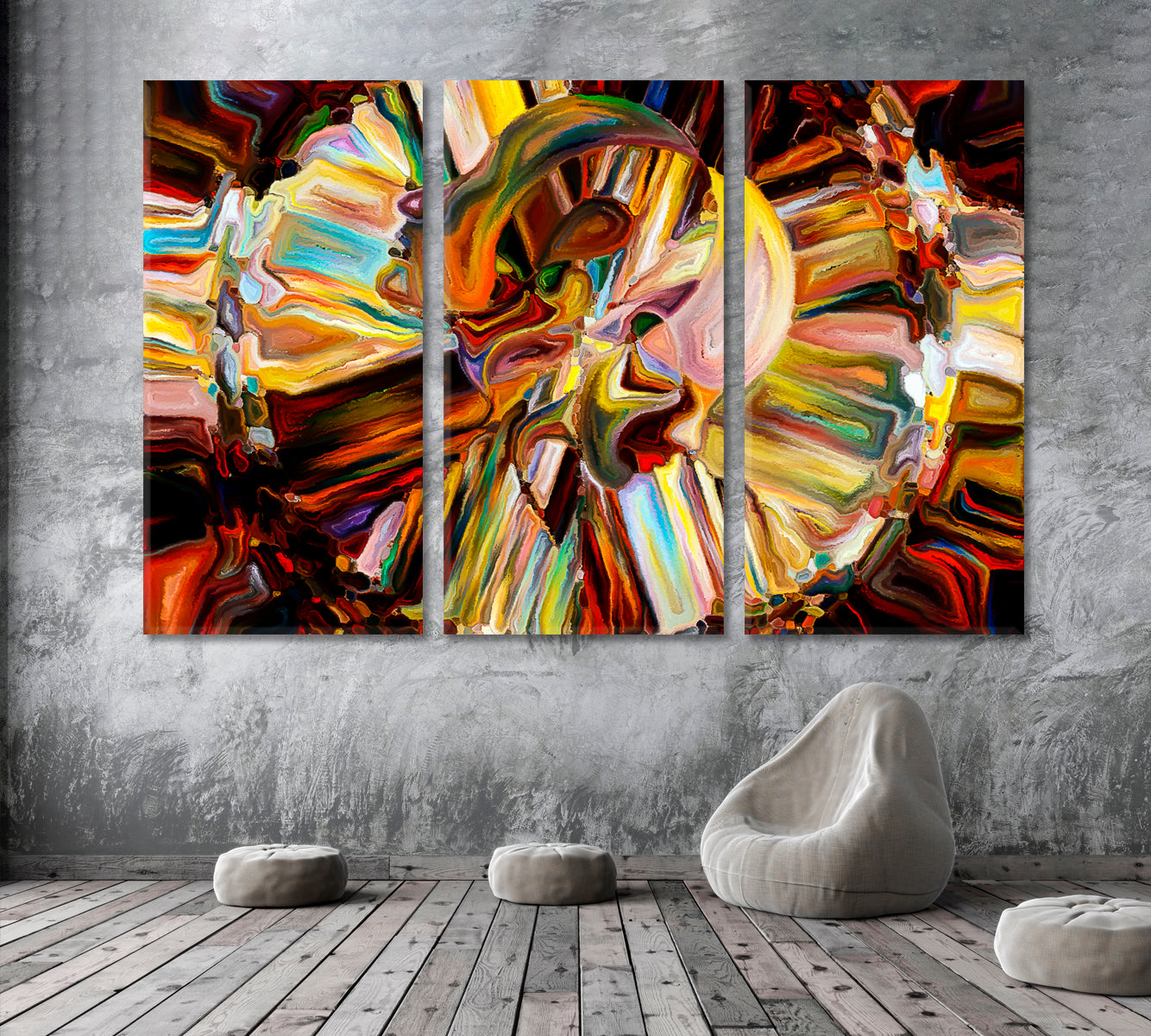 Frame Of Mind Contemporary Art Artesty 3 panels 36" x 24" 