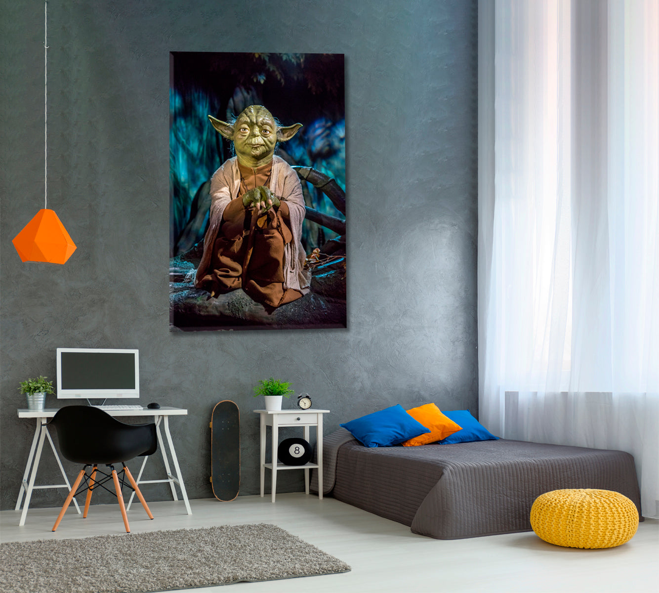 Jedi Master Yoga Dagobah Star Wars Peaceful Meditating Giclée Canvas | Vertical TV, Cartoons Wall Art Canvas Artesty   