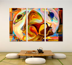 Looking Into Each Other Celestial Home Canvas Décor Artesty 3 panels 36" x 24" 