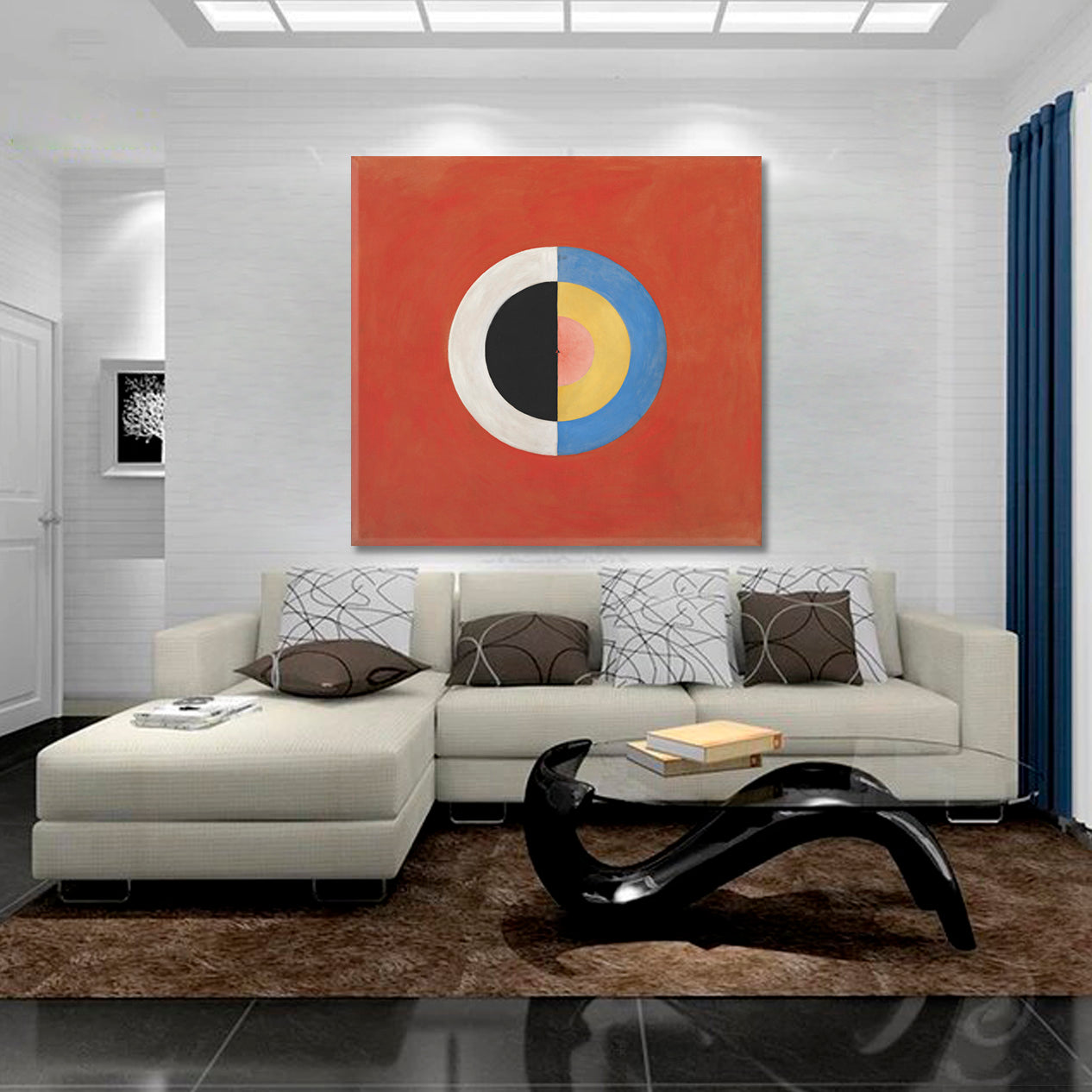 Abstract Geometric Art Modern Canvas Print - Square Panel Contemporary Art Artesty   