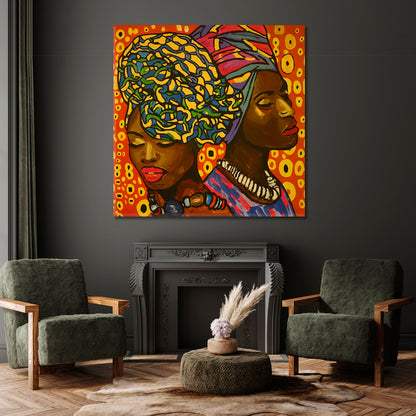 AFRICAN FASHION Black Women Colorful Vivid Abstract Modern Art | S People Portrait Wall Hangings Artesty   