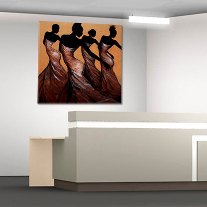 FAITH IN MOTION Graceful Motion Dance Beautiful African American | Square Pop Culture Canvas Print Artesty   