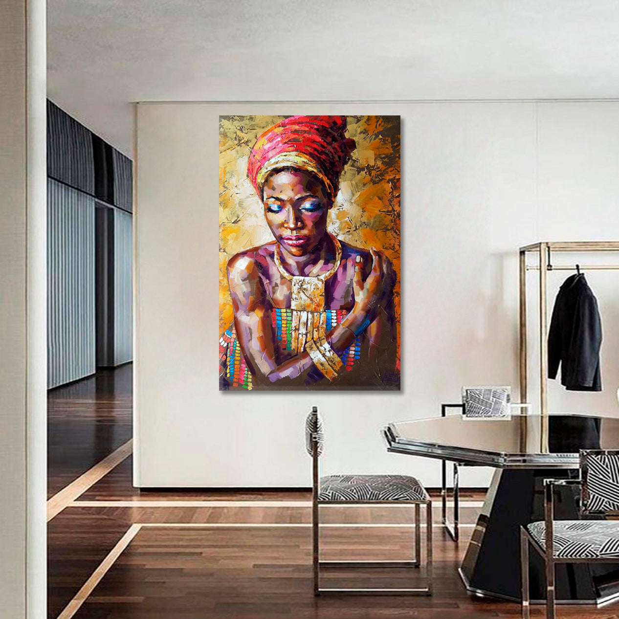 I PRAY  Beautiful Afro Black Woman - Vertical Fine Art Artesty   