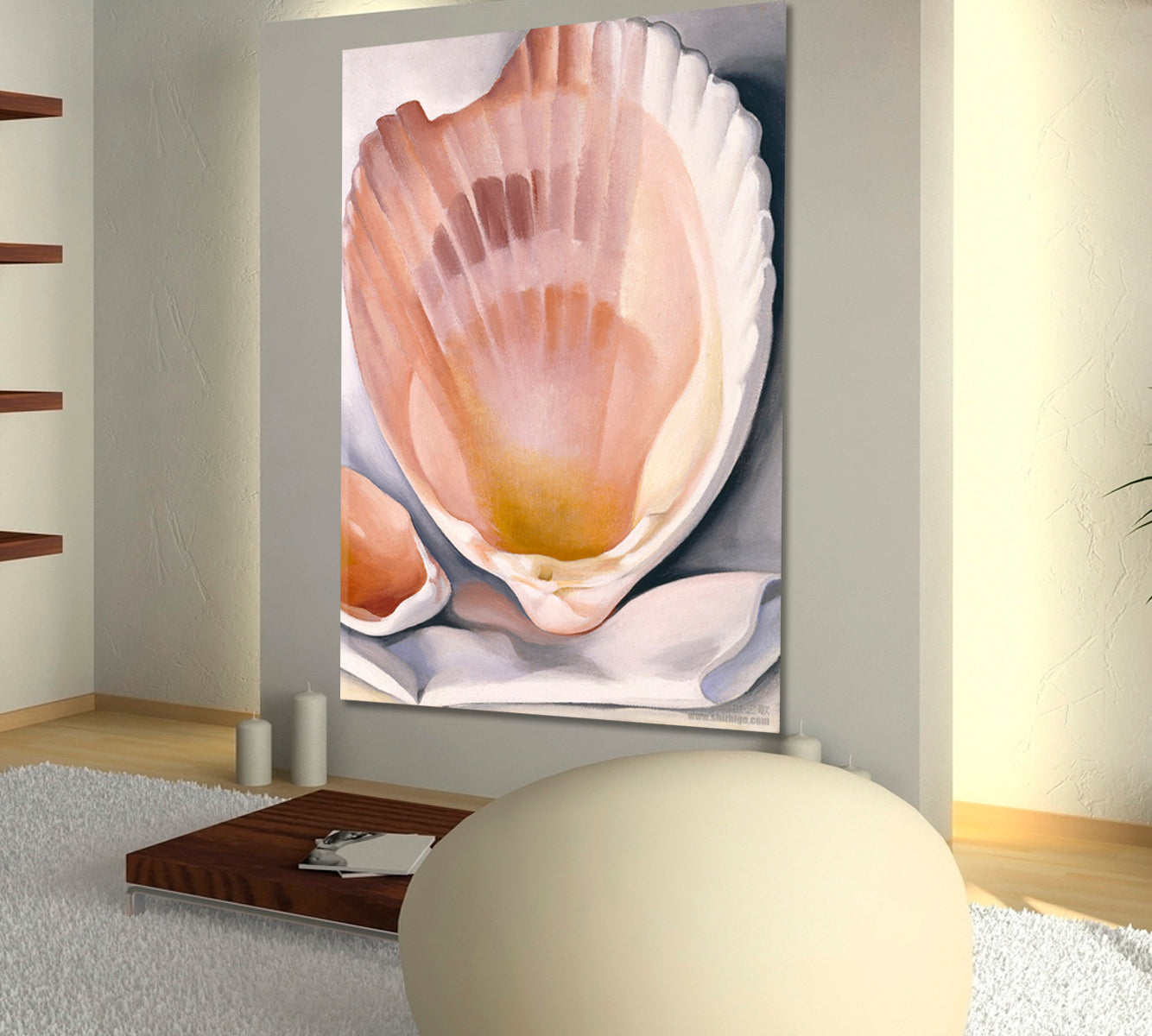BROKEN SHELL Abstract Seashell Sea Life  - Vertical Abstract Art Print Artesty   