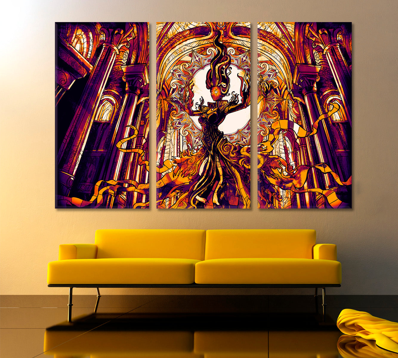 FANTASY Girl Hovers Majestic Cathedral Surreal Fantasy Large Art Print Décor Artesty   