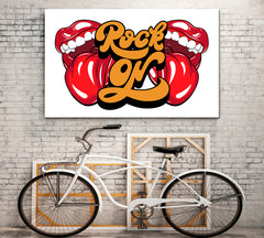 ROCK ON Rolling Stones Tongue Lips Open Mouth Rock And Roll Poster Pop Art Canvas Print Artesty   