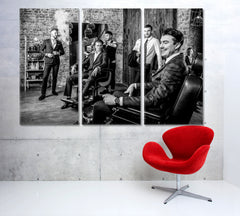 Elegant Man Barbershop Black-white Beauty Salon Artwork Prints Artesty   