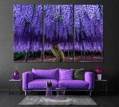 Beautiful Wisteria Tree Floral & Botanical Split Art Artesty 3 panels 36" x 24" 