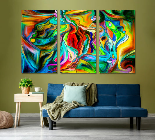 Love Phantom Abstract Art Print Artesty 3 panels 36" x 24" 