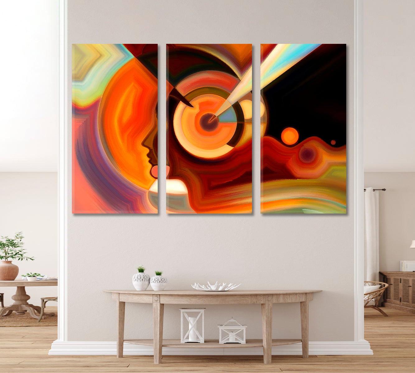 Colors in Mind Artistic Abstract Design Contemporary Art Artesty 3 panels 36" x 24" 