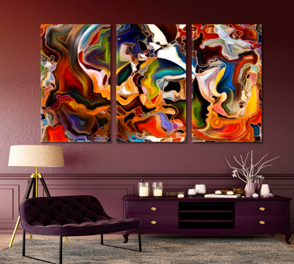 Human and Colorful Abstract Shapes Abstract Art Print Artesty   