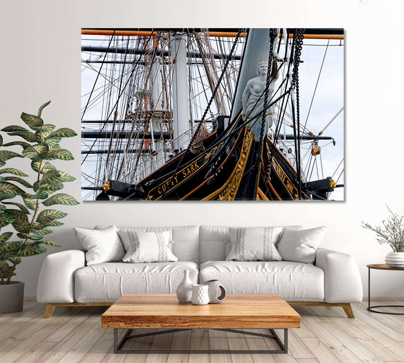 CUTTY SARK BOW Carved Figurehead Clipper Ship Large Canvas Print Transportation Canvas Art Artesty   