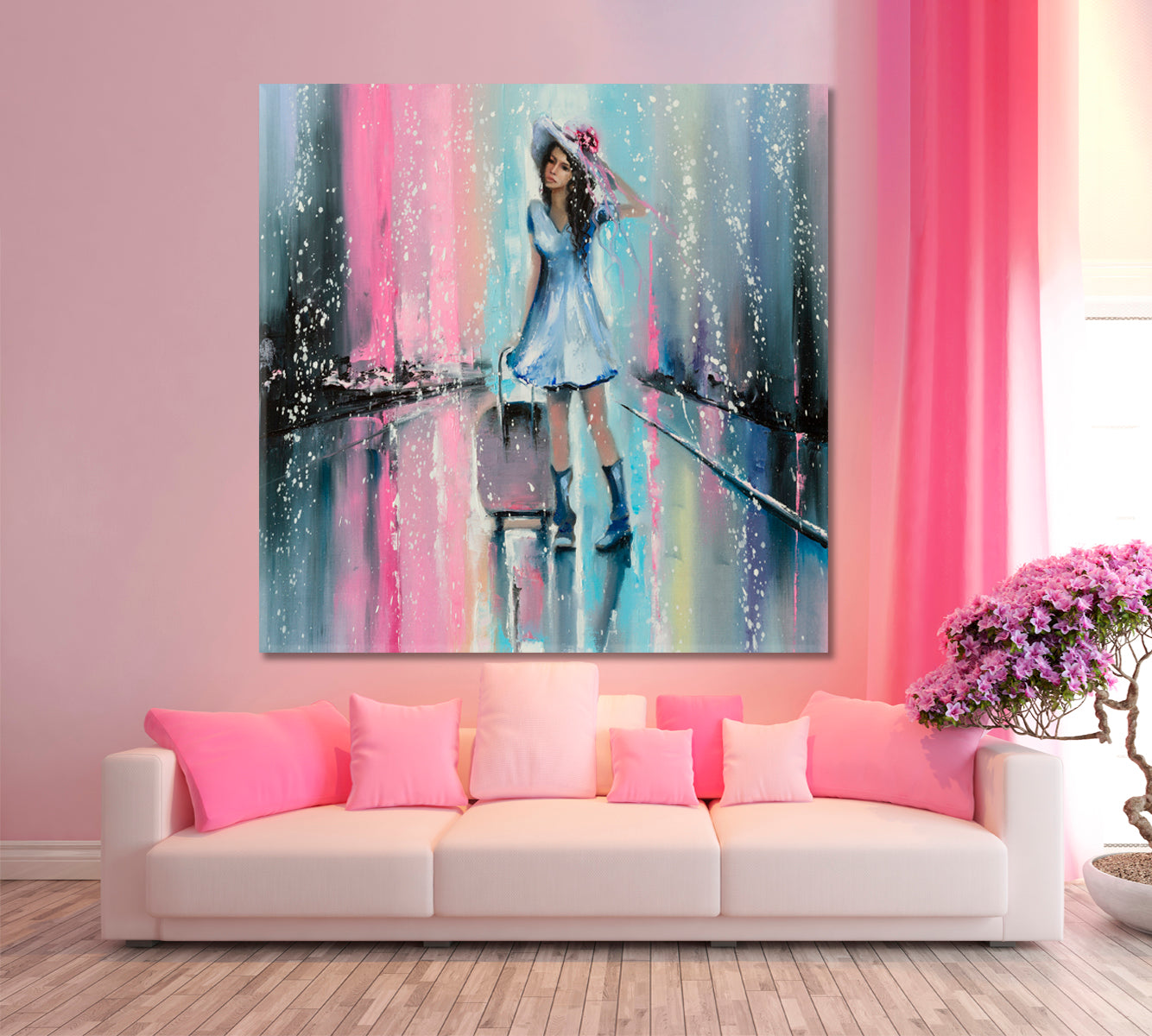 TRAVELING GIRL Fine Art Square Panel Fine Art Artesty   