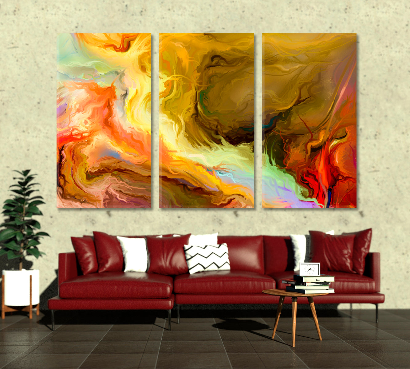 Modern Art Abstract Art Print Artesty 3 panels 36" x 24" 