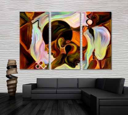 Internal Reality And Unity Of Life Abstract Design Surreal Fantasy Large Art Print Décor Artesty 3 panels 36" x 24" 