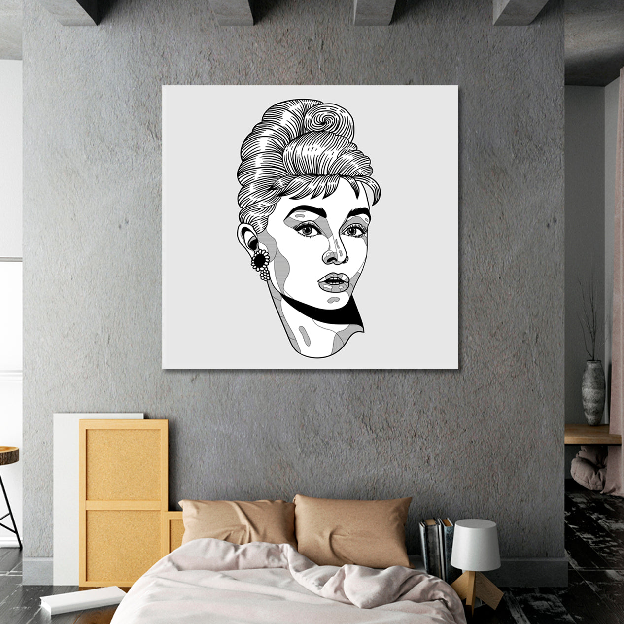 AUDREY HEPBURN Famous Hollywood Movie Stars Modern Style Celebs Canvas Print Artesty   