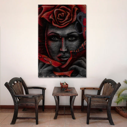 Contemporary Black & Red People Portrait Wall Hangings Artesty   