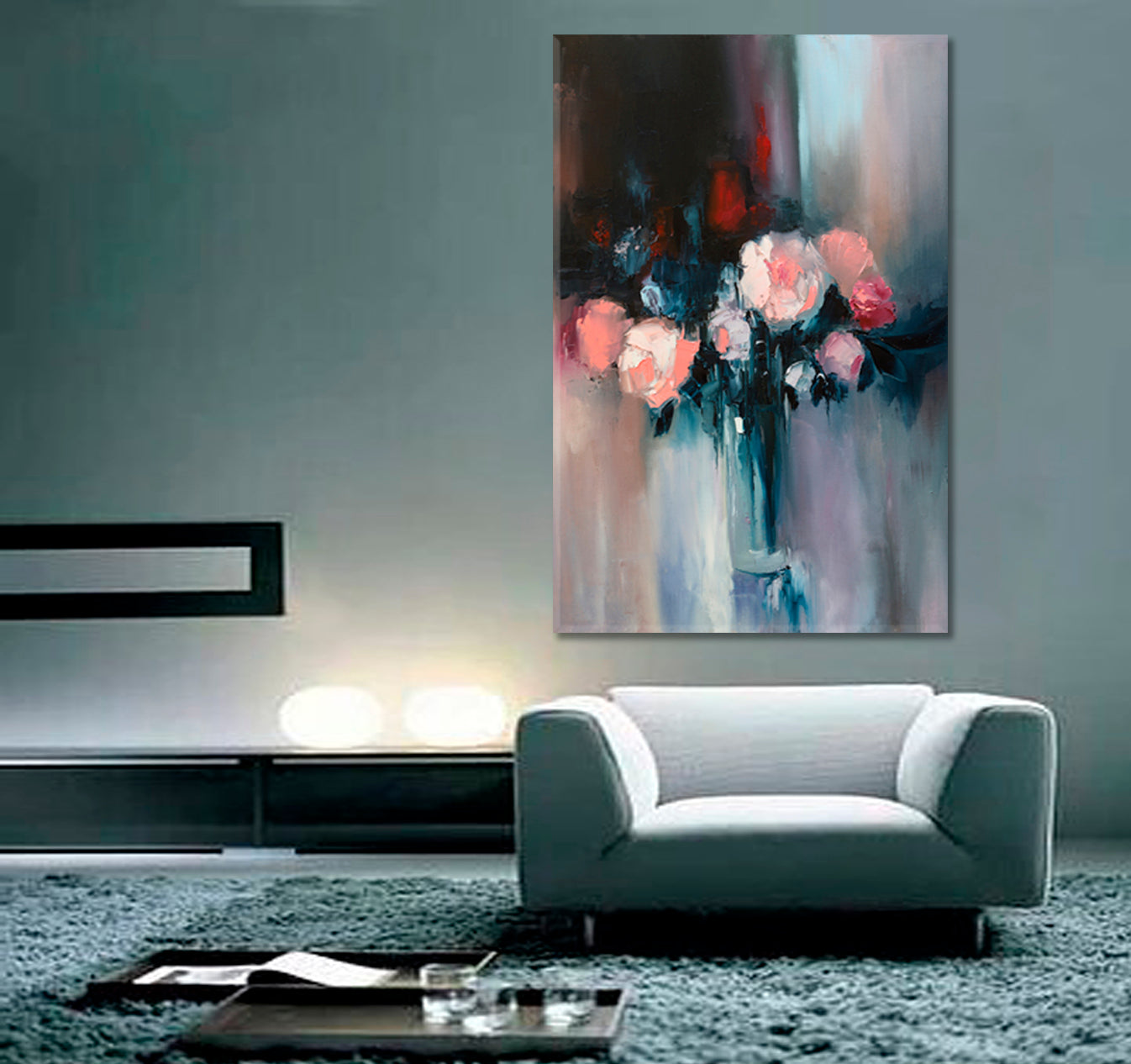 KISS FROM A RAIN Beautiful Flowers Bouquet Vibrant Colors - Vertical panel Fine Art Artesty   