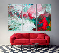 Multi-colored Abstract Mixture of Colors Artwork Fluid Art, Oriental Marbling Canvas Print Artesty 3 panels 36" x 24" 