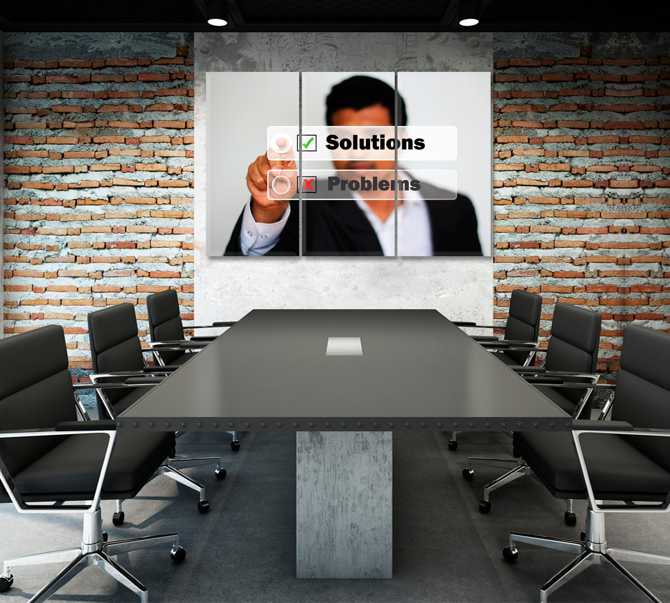 Professional Choosing Solutions Business Concept Office Wall Art Canvas Print Artesty 3 panels 36" x 24" 