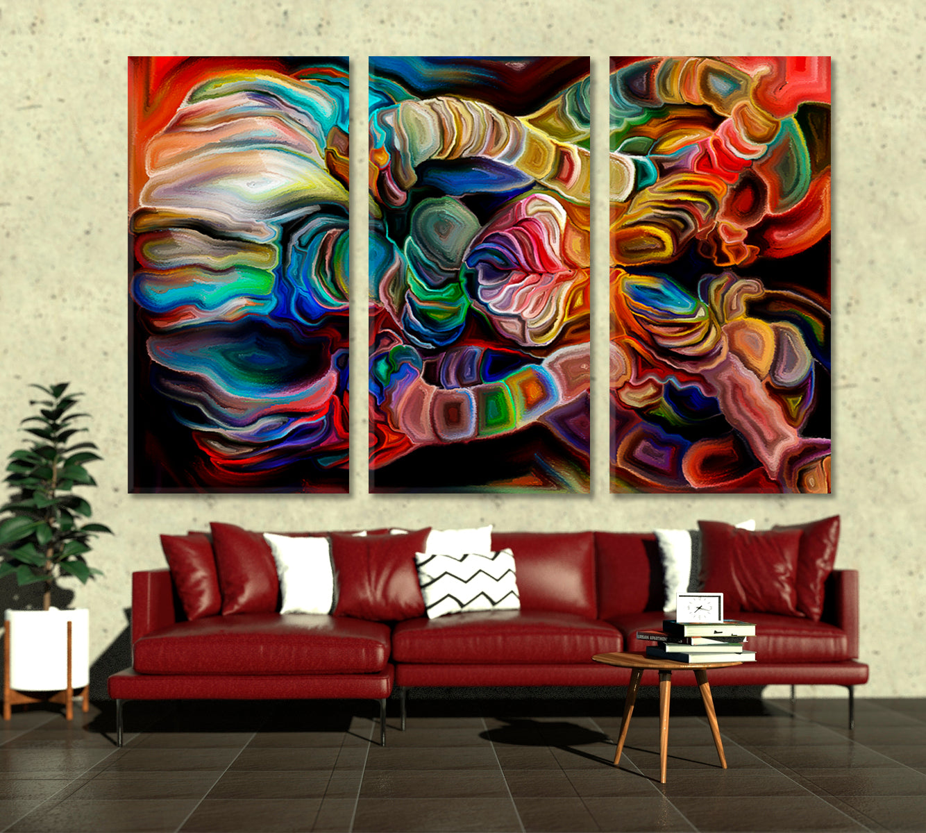 COLORS MOTION Abstract Pictorial and Artistic Effects Art Abstract Art Print Artesty 3 panels 36" x 24" 