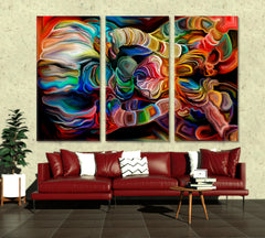 COLORS MOTION Abstract Pictorial and Artistic Effects Art Abstract Art Print Artesty 3 panels 36" x 24" 
