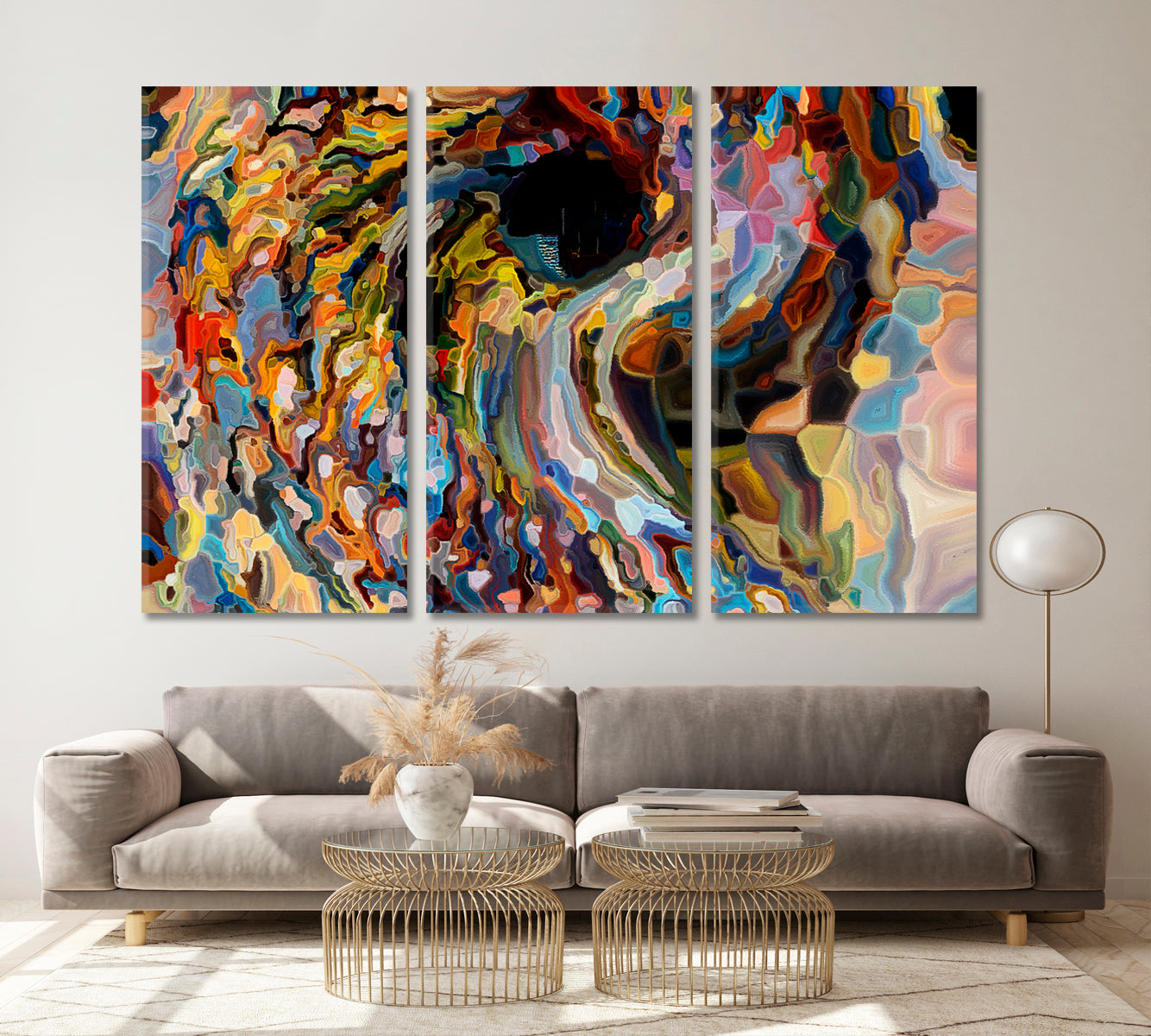 PAINTS VIRTUAL WHIRLPOOL  Unique Abstract Art Abstract Art Print Artesty 3 panels 36" x 24" 