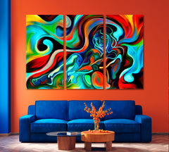 Precognition and Inner Vision Abstract Art Print Artesty 3 panels 36" x 24" 