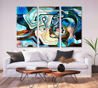 Towards Each Other Surreal Fantasy Large Art Print Décor Artesty 3 panels 36" x 24" 