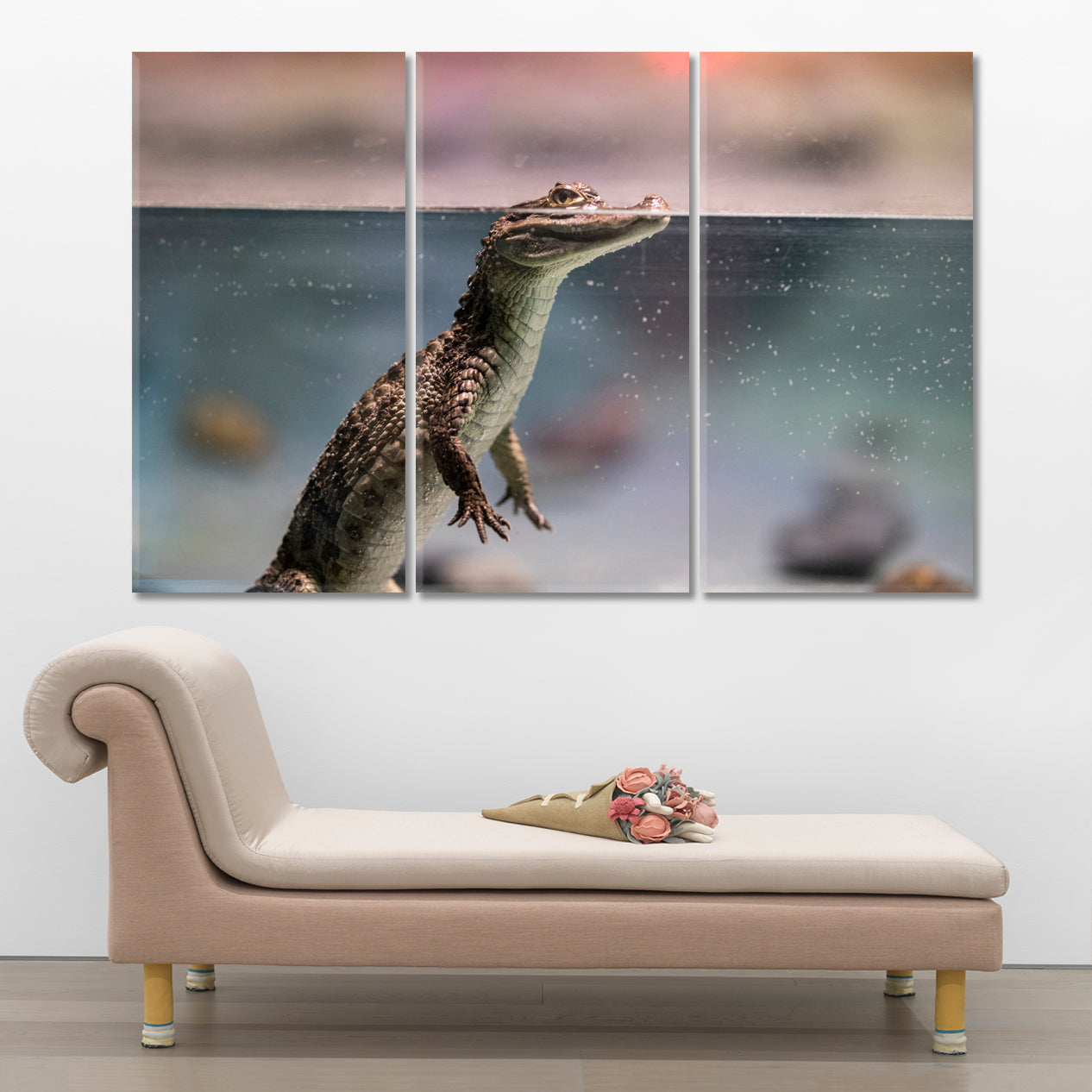 CROCODILE Animals World Animals Canvas Print Artesty 3 panels 36" x 24" 