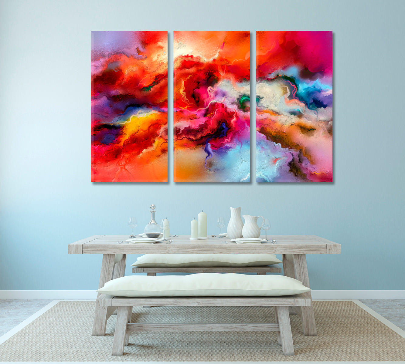 Bright Abstract Design Skyscape Canvas Artesty 3 panels 36" x 24" 