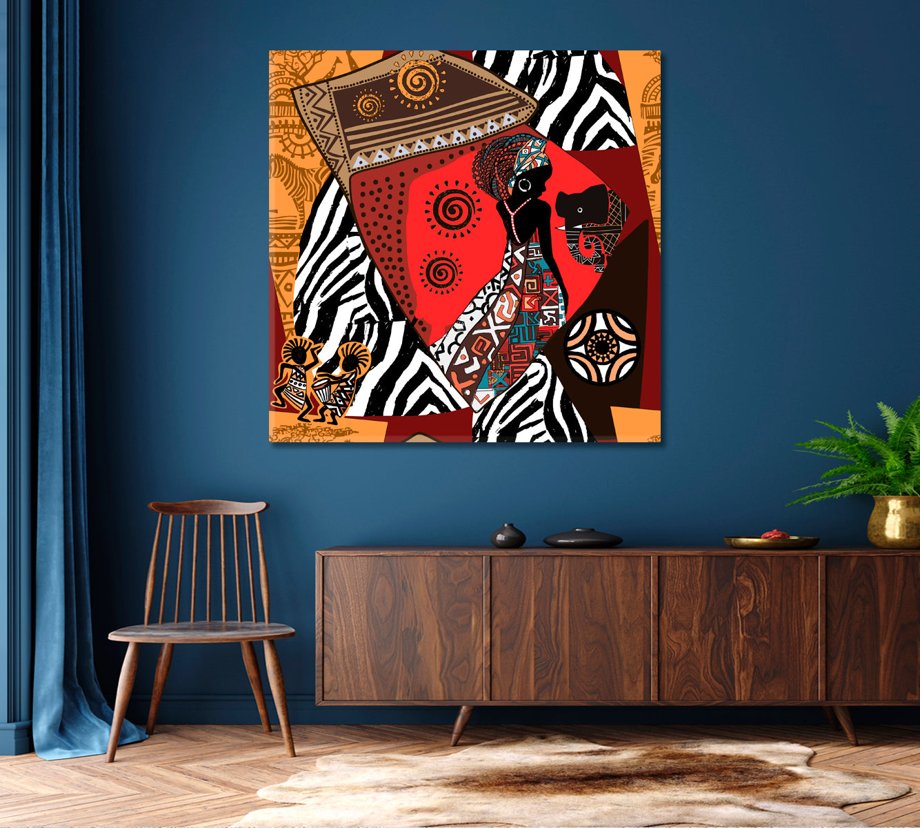AFRICAN MOTIVES Ethnic Tribal Woman Abstract Modern Art Abstract Art Print Artesty   