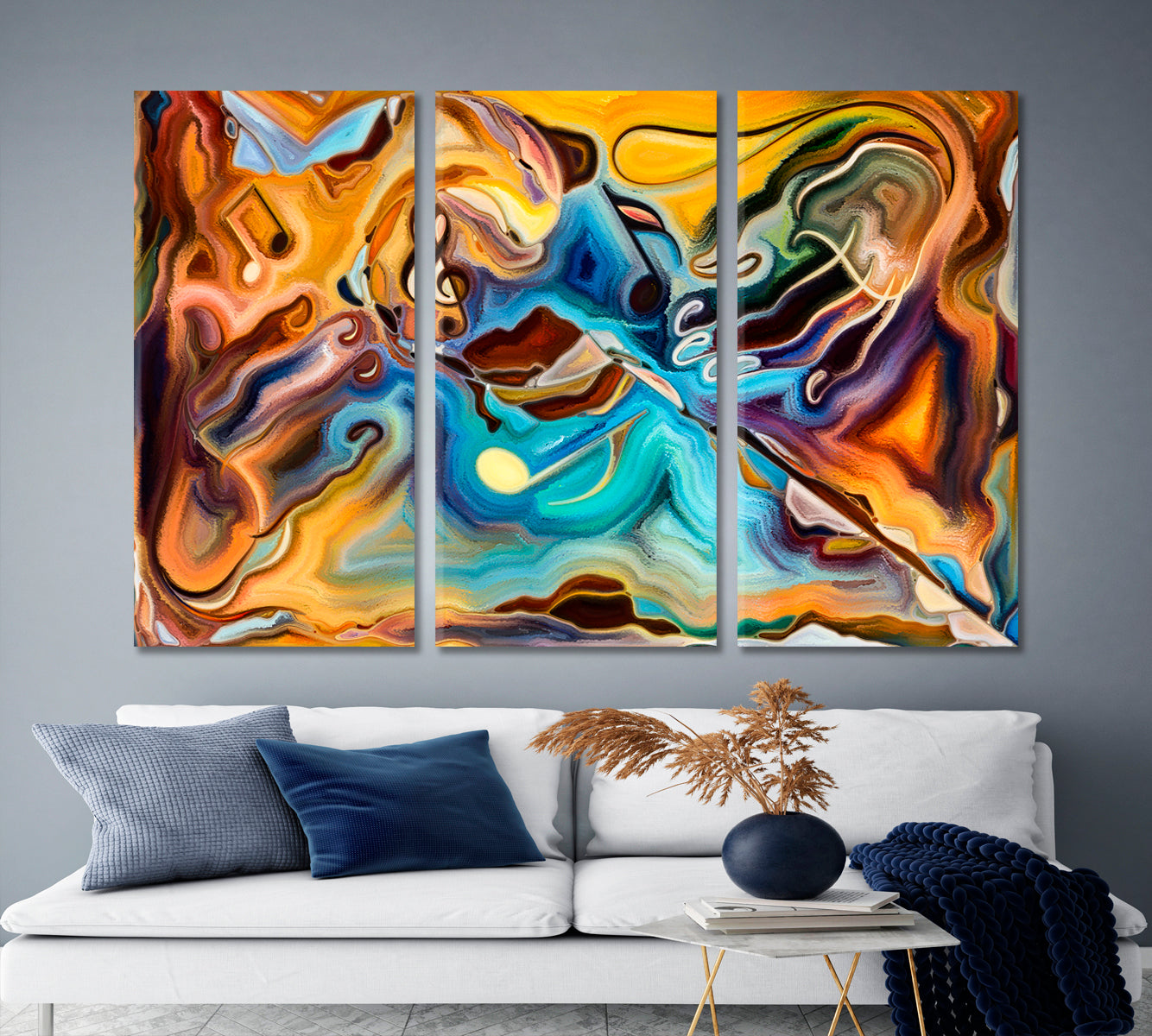 METAPHOR AND ART Art is a metaphor for reality Contemporary Art Artesty 3 panels 36" x 24" 